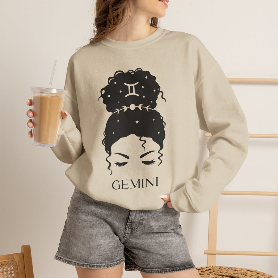 Zwillinge Messy Bun Sweatshirt